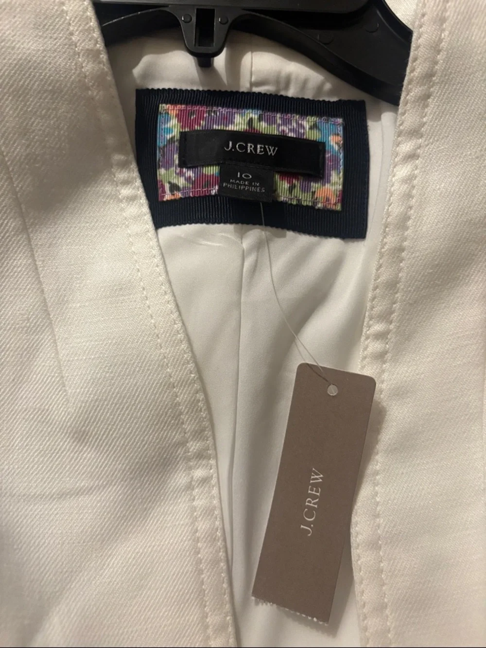 NWT J.Crew | Going Out Blazer in Linen | White | Size 10